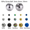 10 Pieces Mix Colors Stainless Steel Replacement Balls Body Jewelry Piercing Barbell Parts 16G 14G