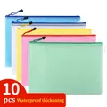 10pcs A4/A5/A6 Mesh Zipper Pouch Document Bag Waterproof Zip File Folders School Office Supplies