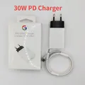 30W EU/US/UK Adapter For Google 7 6 Fast Charger UsbC To Type C Cable Quick Charge Power Adapter For