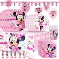 Disney Pink Minnie Mouse One Year Old Birthday Party Supplies Cup Plate Kids Girl Birthday Party