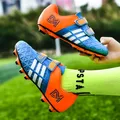 Size 28-38 Children's Football Boots Long Spike Hook & Loop Futsal Shoes Boy TF Turf Soccer Shoes
