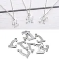 50Pcs Stainless steel English Alphabet Letters Charms Pendants A-Z For DIY Craft Pendant Necklace