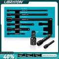 Libraton 9Pcs Wobble Socket Extensions Set Ratchet Extensions 1/4" 3/8" 1/2" Wobble Extensions