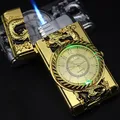 Luxury Gold Watch Lighter Flash Turbo Butane Gas Windproof Lighter Cigar Cigarette Metal Lighter