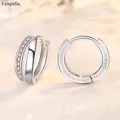 Fanqieliu 925 Silver Needle Crystal Cute Hoop Earrings For Women Trendy Luxury Jewelry Girl Gift New