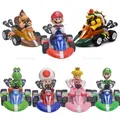 7 Styles Mario Pull Back Car Green Yoshi Donkey Kong Bowser Luigi Toad Princess Peach Figures Toys