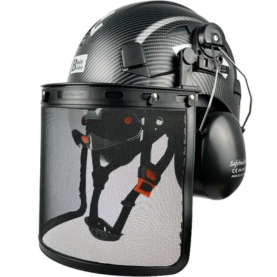 Industrial Forestry Safety Helmet With Visor Mesh Face Shield Earmuffs Chainsaw Cutting Woodworking Work Hard Hat ABS