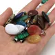 Natural Drop Shape Stone Pendant Crystal Rose Quartz Agate Yellow Jade Opal Malachite Charms for