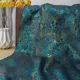 Blue Gold Color Retro Court Style Yarn Dyed Jacquard Fabric Women's Coat Dress Skirt Bag Decorative