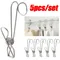 5pcs Stainless Steel Clothes Pegs Bathroom Towel Clip Multipurpose Laundry Clothes Socks Pegs