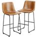 17 Stories Evre Bar Stools Faux Leather Counter Stools w/ Back Armless Dining Chairs for Kitchen Island Upholstered//Faux leather | Wayfair