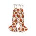 jaweiwi Toddler Baby Girls Halloween Jumpsuit 12M 18M 24M 2T 3T 4T 5T Flower/Pumpkin Printed Sleeveless Tie-up Bell-Bottoms Romper Outfit