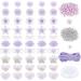 480pcs Purple Acrylic Beads Imitation Pearl Acrylic Beads Candy Star Rabbit Flower Pumpkin Heart Round