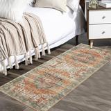 72 x 24 x 0.16 in Area Rug - Dakota Fields Fitzrovia Damask Machine Made Polyester Area Rug in Tan Polyester | 72 H x 24 W x 0.16 D in | Wayfair