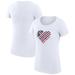 Women's G-III 4Her by Carl Banks White Cleveland Guardians Heart Graphic Fitted T-Shirt