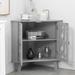 Corner Sideboard Cabinet with 2 Doors and 2-Tier Shelves Free-Standing Corner Storage Organizer