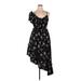 MSGM Casual Dress - Midi Plunge Sleeveless: Black Floral Dresses - Women's Size 48