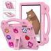 ELEHOLD Kids Case for iPad 6th/5th Gen / iPad Air 2 / iPad Air 9.7 Case EVA Foam Cute Cartoon Case with Built-in Kickstand Portable Handle Shockproof Full Body Case for iPad 9.7 inch Pink