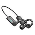 Cterwk Bone Conduction Headphones Wireless Bluetooth Stereo Headset Waterproof Digital Display Sports Earphone