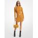 Michael Kors Ribbed Merino Wool Blend Dress Yellow XS