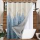 SMABU Linen Shower Curtain and Liner Set Misty Forest Shower Curtain Blue Shower Curtain with Liner Hooks Blue and Gray Fabric Shower Curtains Light Blue Tree Shower Curtains for Bathroom, 72x72