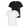 T-Shirt CHAMPION "Classic 2pack Crewneck - für Kinder" Gr. XXL (176), schwarz-weiß (weiß, schwarz) Kinder Shirts Langarmshirts