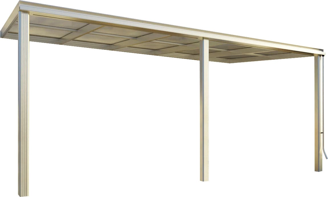 Terrassendach BECKMANN "Exklusiv Gr. 3", grau (alu natur), B:508cm T:270,7cm, Aluminium, Kunststoff, Terrassenüberdachungen