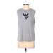 Nike Active Tank Top: Gray Color Block Activewear - Women's Size Large