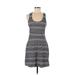 Tehama Casual Dress - A-Line Scoop Neck Sleeveless: Gray Print Dresses - Women's Size Small