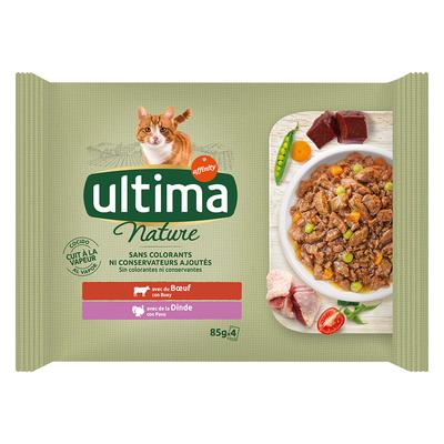 Sparpaket: 12x 85g Ultima Cat Nature Rind & Truthahn Katzenfutter nass