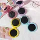 Cute Mini Folding Hair Combs with Mirror Portable for Travel Massage Comb for Women Girls Hair