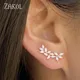 ZAKOL Marquise Cut Flower Zirconia Crystal Stud Earrings for Women Shiny Leaf CZ Stone Bridal