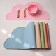 Silicone Baby Placemats Clouds Shape Multicolor Food Grade Silicone Table Placemats Waterproof BAP