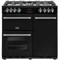 Belling Farmhouse 90DFT Black 90cm Dual Fuel Range Cooker