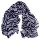 PRE ORDER: Navy and Grey Zebra Print Silk and Wool Scarf