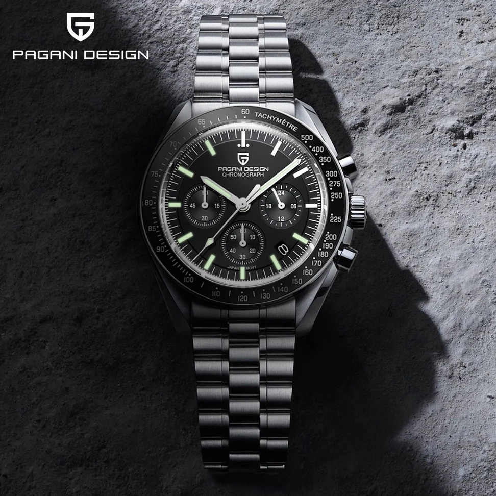 PAGANI DESIGN 2026 Neue Herrenuhren Top-Luxus Quarzuhr für Männer Automatisches Datum Geschwindigkeits-Chronograph AR Saphirglas Armbanduhr Image