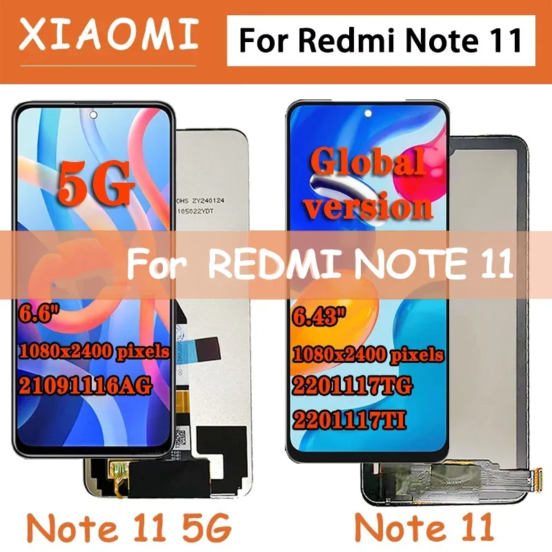 Für Xiaomi Redmi Note 11 LCD getestet 2201117 TG Display Touchscreen Panel Digitizer für Redmi Note 11 5G Display 21091116 AC Image