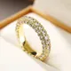 Huitan 2022 Trend Gold Farbe frauen Ring Serie mit Brilliant Zirkonia Mode Ringe Hochzeit Engagement