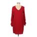 Tahari Casual Dress - Shift: Red Solid Dresses - Women's Size 6