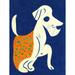 Henri Matisse Inspired White Dog With Polka Dot Orange Coat Large Wall Art Poster Print Thick Paper 18X24 Inch