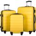 Luggage Sets 3 Piece Suitcase Set 20/24/28, Carry on Luggage Airline Approved, Hard Case with Spinner Wheels & TSA Lock, Yellow