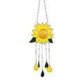 1pc Zinc Alloy Wind Chime Sunflower Design Wind Chime Garden Hanging Decor