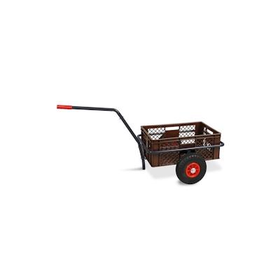 BRB Robuster Handwagen in anthrazit, belastbar bis zu 200 kg, mit 24 cm hohem Korb in braun Image