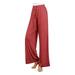 Mrat Work Pants Women Full-Length Pants Wide Leg Sweatpants High Waisted Pants Flare Pants Palazzo Pants for Women Casual Elastic Waist Linen Pants B1_Red XXXL