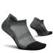 Feetures Elite Light Cushion No Show Tab Solid- Running Socks for Men & Women Athletic Compression Socks Moisture Wicking- Medium Gray