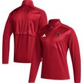 Men's adidas Red Louisville Cardinals Sideline AEROREADY Raglan Sleeve Quarter-Zip Jacket