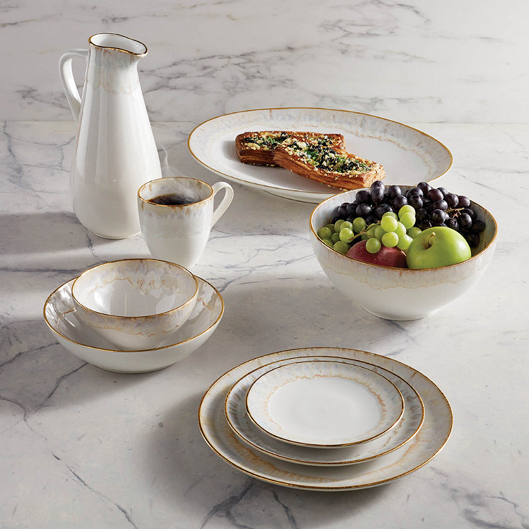 Set of 6 Casafina Taormina Dinnerware Collection - White/Gold, Mug, 6 pc., in White/Gold - Frontgate