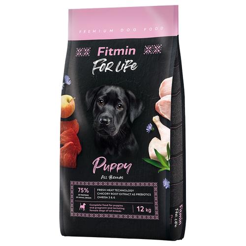 2x 12kg Fitmin Dog For Life Puppy All Breeds Hundefutter trocken