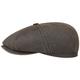Stetson Hatteras Old Cotton Newsboy Cap Women/Men - Oilskin caps with Peak, Peak Summer-Winter - L (58-59 cm) Brown