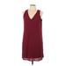 Old Navy Casual Dress - Shift V Neck Sleeveless: Burgundy Print Dresses - Women's Size Medium